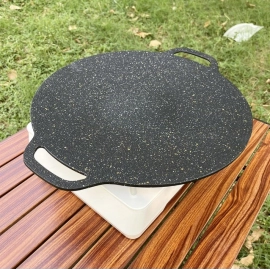Baking Tray Non-stick BBQ Grill Pan Multi-purpose Induction Cooker Round for Outdoor Camping Kitchen Bakeware Household Tools
