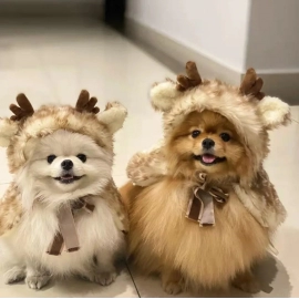 Cat Dog Christmas Costume Puppy Christmas Apparel Elk Cloak Cape Winter Pet Cape New Year Dog Cloak Clothes Xmas Pet Accessories