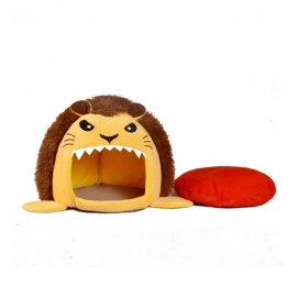 Cute Lion Cat Bed Cartoon Dog House Removable Washable Cushion Soft Pet Bed Mat for Small Dogs Cat Small Animals Dog Supplies